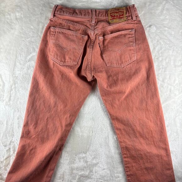 Levi's 501 Jeans Men's 32X32 Button Fly Salmon Coral Red Tab - Picture 3 of 11